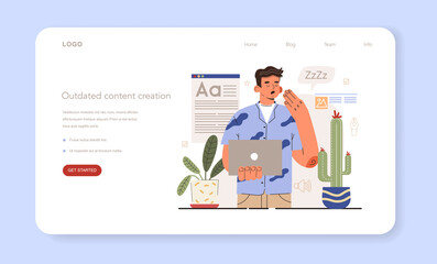 Poster - outdated content creation. content manager guidance. content creation mistake.