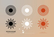 © Vozduh - Set of logos. Sun in boho style. Style of the 70s. Mystical symbols. Magic emblems. Vector illustration
