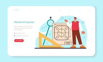Poster - Engineer web banner or landing page. Technology specialist. Professional