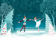 new year card, prince and ballerina