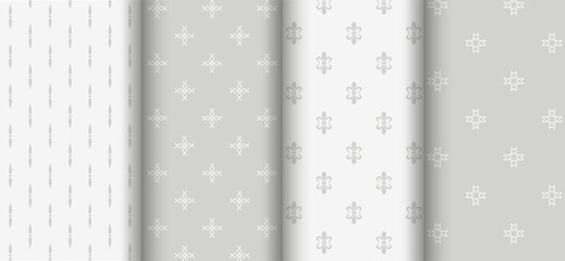 Canvas Print - Light seamless patterns with simple ornament - vector