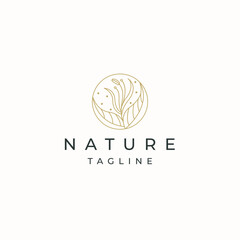 Wall Mural - Luxurious Nature, leaf, tree or flower  botanical logo icon design template flat vector 