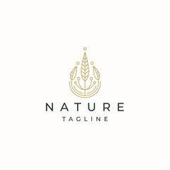 Wall Mural - Luxurious Nature, leaf, tree or flower  botanical logo icon design template flat vector 