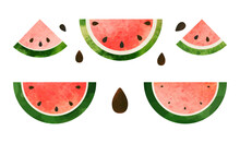 Watermelon  Slices Vector Isolated Illustration Set