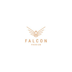 Wall Mural - Falcon line logo icon design template flat vector