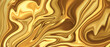Artistic luxury liquid gold with a caramel-like marbled metal texture for decoration	