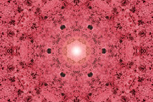 Abstract Kaleidoscope Background. Beautiful Pink Kaleidoscope Pattern. Colored Mosaic Texture. Unique Kaleidoscope Design