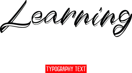 Canvas Print - Learning Vector Outline Calligraphic Text