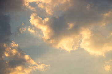 Wall Mural - a beautiful sky with cumulus clouds during sunset