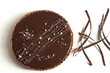 Chocolate tart isolated on white background