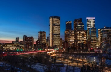 Wall Mural - City Of Calgary Glowing At Dawn