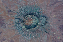 Brukkaros Volcanic Crater, Looking Down Aerial View From Above, Bird’s Eye View Brukkaros Mountain – Caldera Karas Region, Namibia