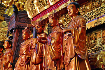 Sticker - The statues of the Buddhist saints in the temple