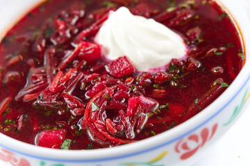 Sticker - beetroot soup with sour cream