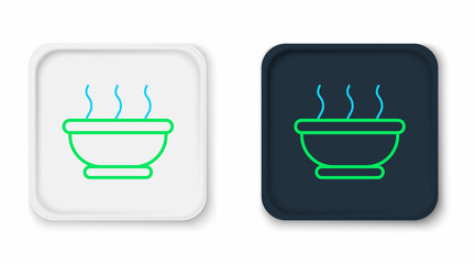 Sticker - Line Bowl of hot soup icon isolated on white background. Colorful outline concept. Vector