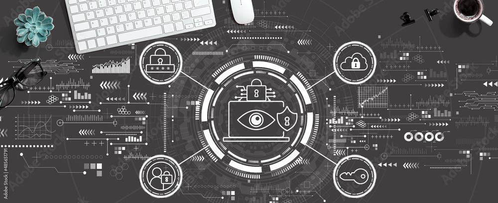 Data Privacy concept with a computer keyboard and a mouse