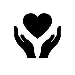 Healthcare hands holding heart flat vector icon for apps and website. Vector 10 EPS.