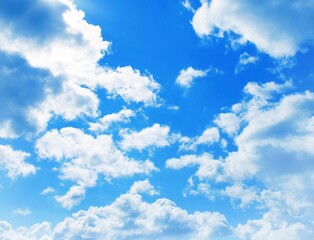 Wall Mural - Blue sky with clouds closeup