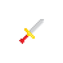 Poster -  sword pixel art icon vector 8 bit game 