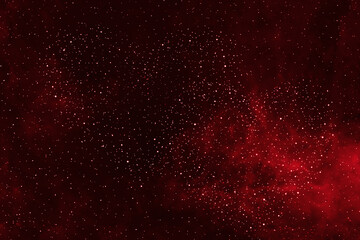 Wall Mural - Red galaxy space with stars in heart shape.  Starry night sky background. 3D photo of red night sky with stars.  Concept of Valentines, Christmas, and New Year. 