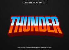 Thunder Text Effect Editable Template With Bold And Abstract Style Use For Business Background And Company Brand