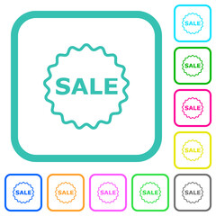 Canvas Print - Sale badge outline vivid colored flat icons