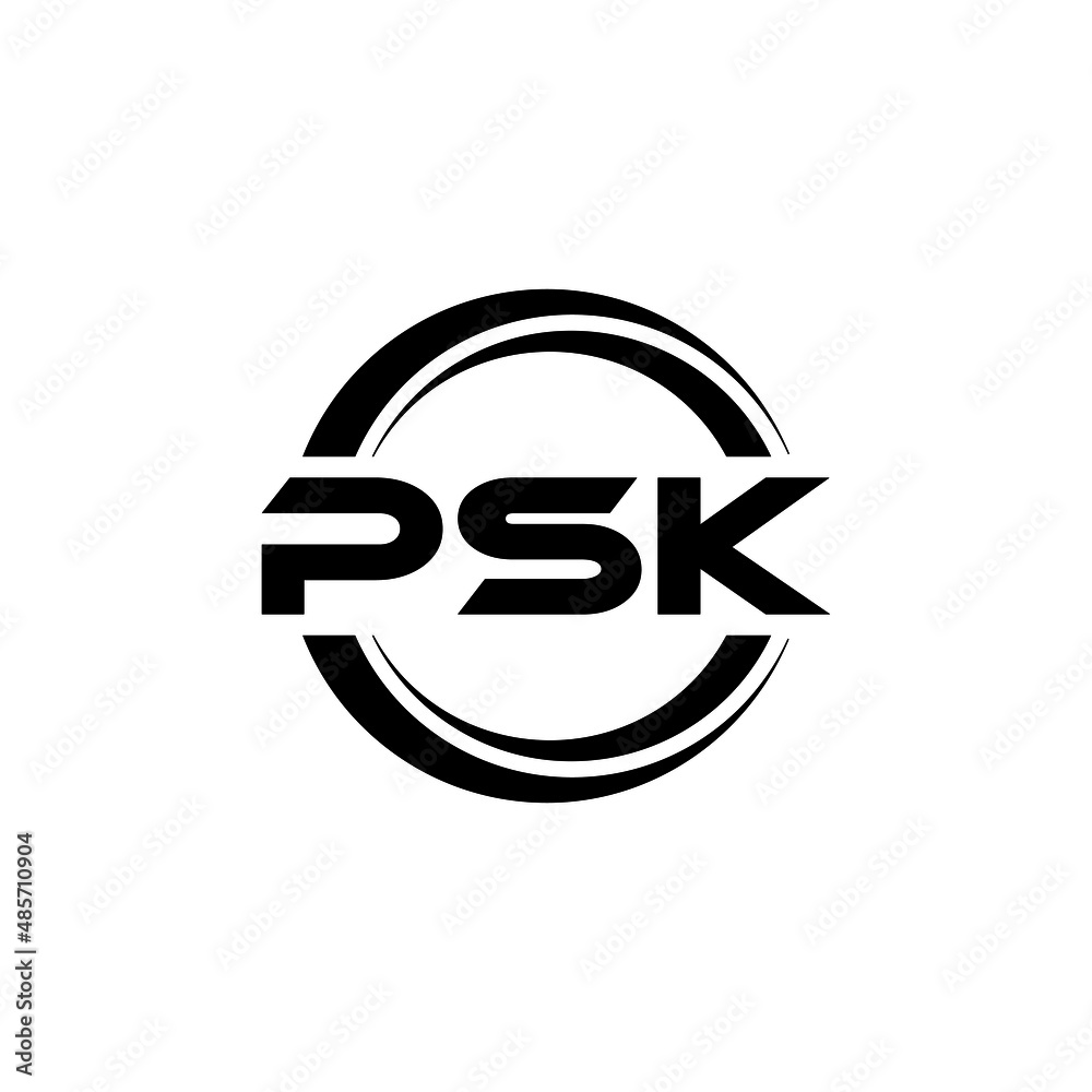 PSK letter logo design with white background in illustrator, vector ...
