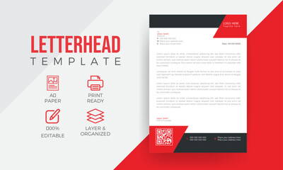 Unique concept business style letterhead template design. Professional & modern letterhead template design with geometric shapes.