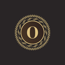 Emblem Letter O Gold Monogram Design. Luxury Volumetric Logo Template. 3D Line Ornament For Business Sign, Badge, Crest, Label, Boutique Brand, Hotel, Restaurant, Heraldic. Vector Illustration