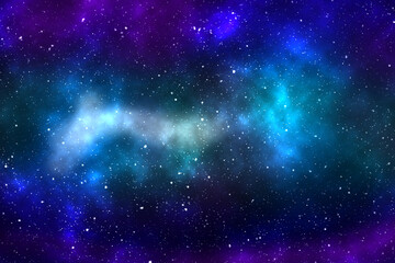 Wall Mural - Nebula and galaxies in space. Abstract cosmos background for web banner