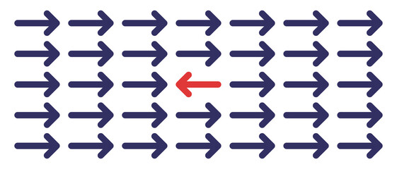 Aufkleber - Arrow icon design collection. Opposite arrow. Direction symbol vector illustration.