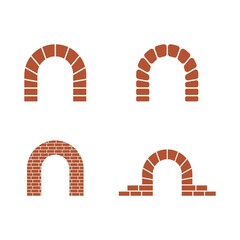 Sticker - Brick wall logo vector