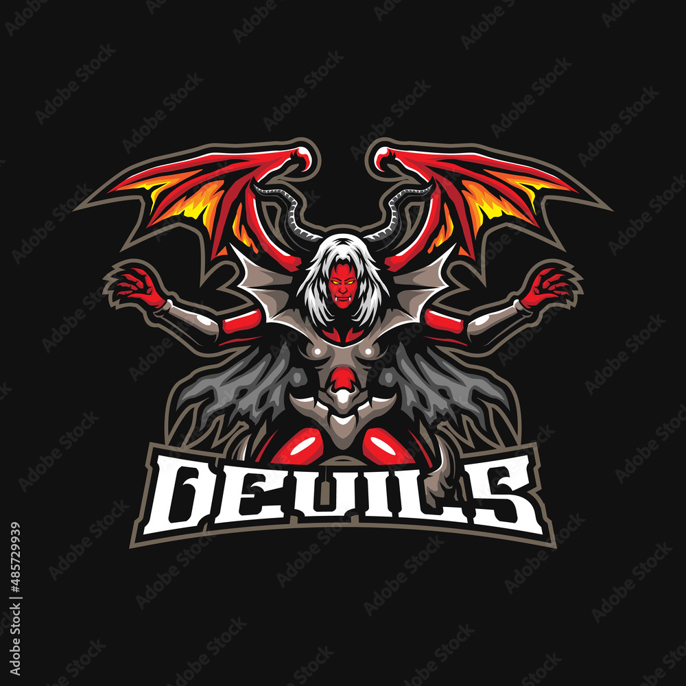 Devil mascot logo design vector with modern illustration concept style ...