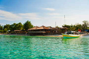 Wall Mural - Beach hut accommodation, Gili Meno Island, Gili Islands, Indonesia, Asia, Asia