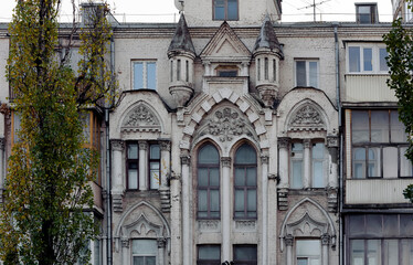 Wall Mural - Fragment of old building facade in Kyiv Ukraine