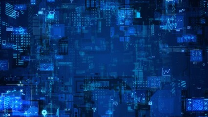 Aufkleber - Electronics technology concept. Digital transformation. Abstract background.