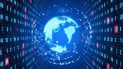 Aufkleber - Global communication network concept. Digital transformation.