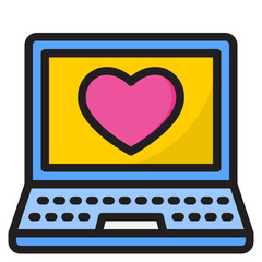 Wall Mural - laptop color line style icon