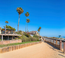 Beach Houses Along The Sandy Pathway At San Clemente, California