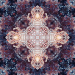Poster - crystal ice snowflake on abstract background.