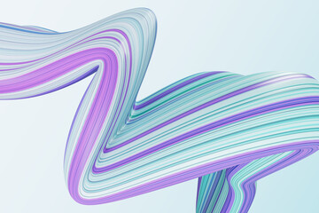 Poster - Abstract blue linear cloth pattern on light background. Design and texture concept. 3D Rendering.