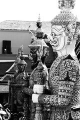 Wall Mural - Colourful guardian statue close up, Grand Palace, Bangkok, Thailand, Southeast Asia, Asia, Southeast Asia