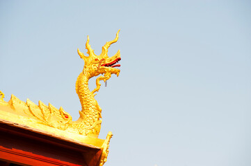 Wall Mural - Gold Leaf Naga Figure at Wat Si Saket, the Oldest Temple in Vientiane, Laos, Southeast Asia