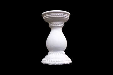 Poster - white gypsum vase isolated on a black background