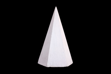 Poster - white gypsum cone isolated on a black background