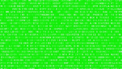 Cryptography technology concept animation (4K)  | Green background for chroma key use