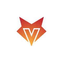 letter V fox logo design