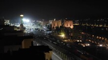 Luxor, Egypt: Nile Embankment With Boats And Luxor Temple In Luxor, Beautiful Night Landscape, Egypt.