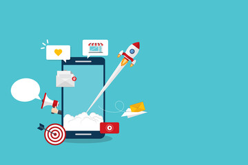 Digital marketing. Marketing campaign, newsletter marketing, drip marketing.