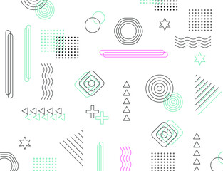 Wall Mural - abstract shapes pattern line art vector illustration